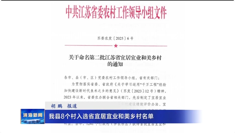 我縣8個村入選省宜居宜業(yè)和美鄉(xiāng)村名單